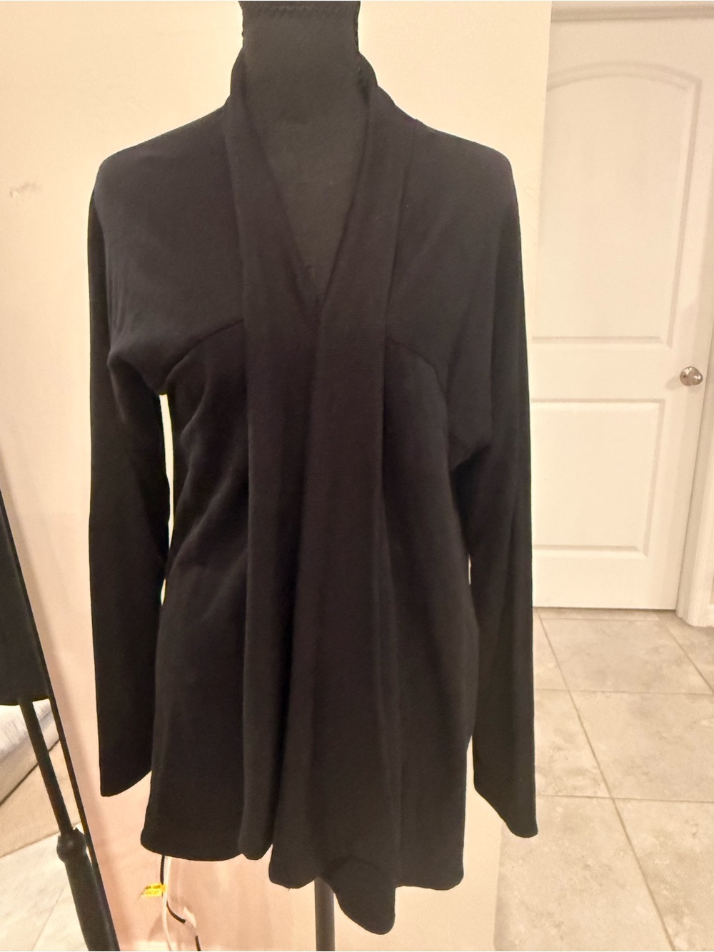 Active Life Black Open-Front Long Cardigan